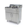 Deep Fryer - 2 x 16L - 2 Baskets - with Drain Tap and Stand - 230V