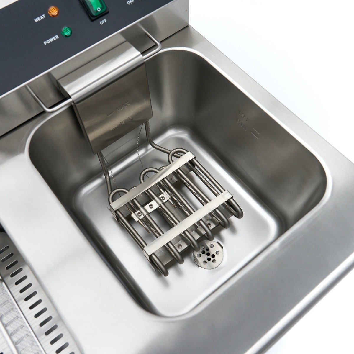 Deep Fryer - 2 x 16L - 2 Baskets - with Drain Tap and Stand - 230V - Image 11