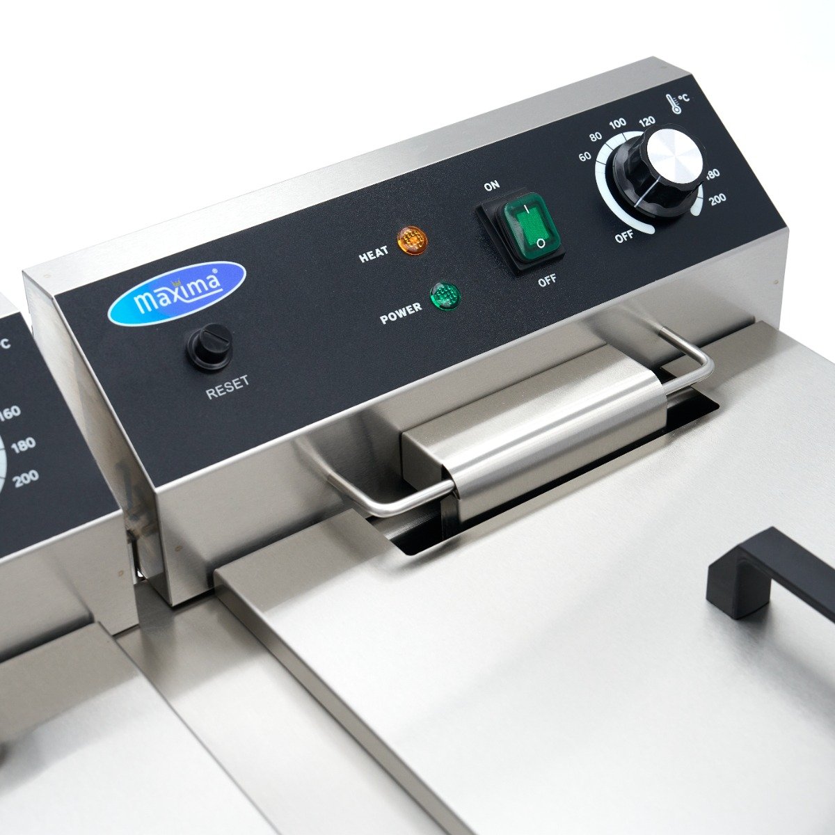 Deep Fryer - 2 x 16L - 2 Baskets - with Drain Tap and Stand - 230V - Image 7