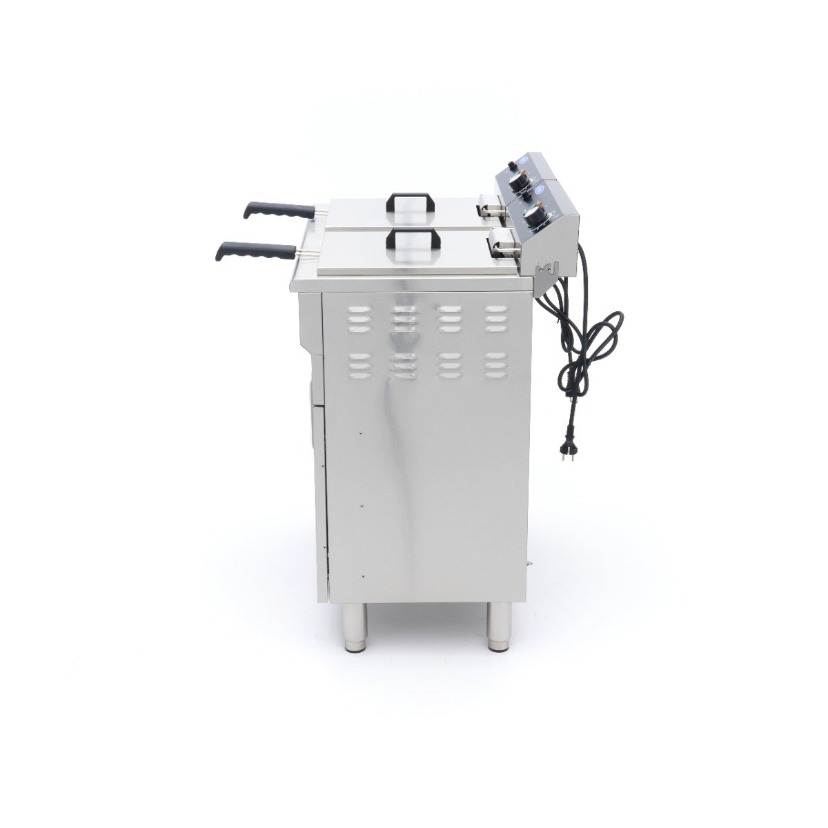 Deep Fryer - 2 x 16L - 2 Baskets - with Drain Tap and Stand - 230V - Image 5