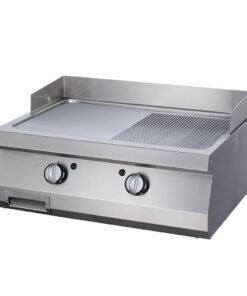 Heavy Duty Griddle - Half Grooved - Double Unit - 70cm Deep - Electric