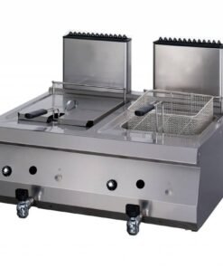 Heavy Duty Deep Fryer - 2 x 12L - Double Unit - 70cm Deep - with Drain Tap - Gas