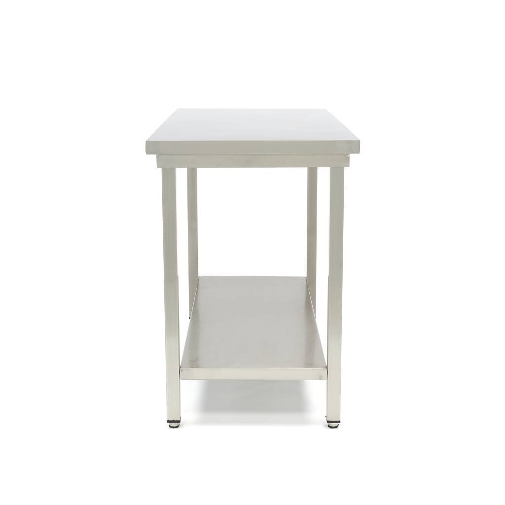 Stainless Steel Table - 200 x 60cm - Adjustable Height - with Storage Shelf - Image 3