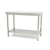Stainless Steel Table - 80 x 60cm - Adjustable Height - with Storage Shelf
