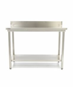Stainless Steel Table - 100 x 70cm - Adjustable Height - with Backsplash