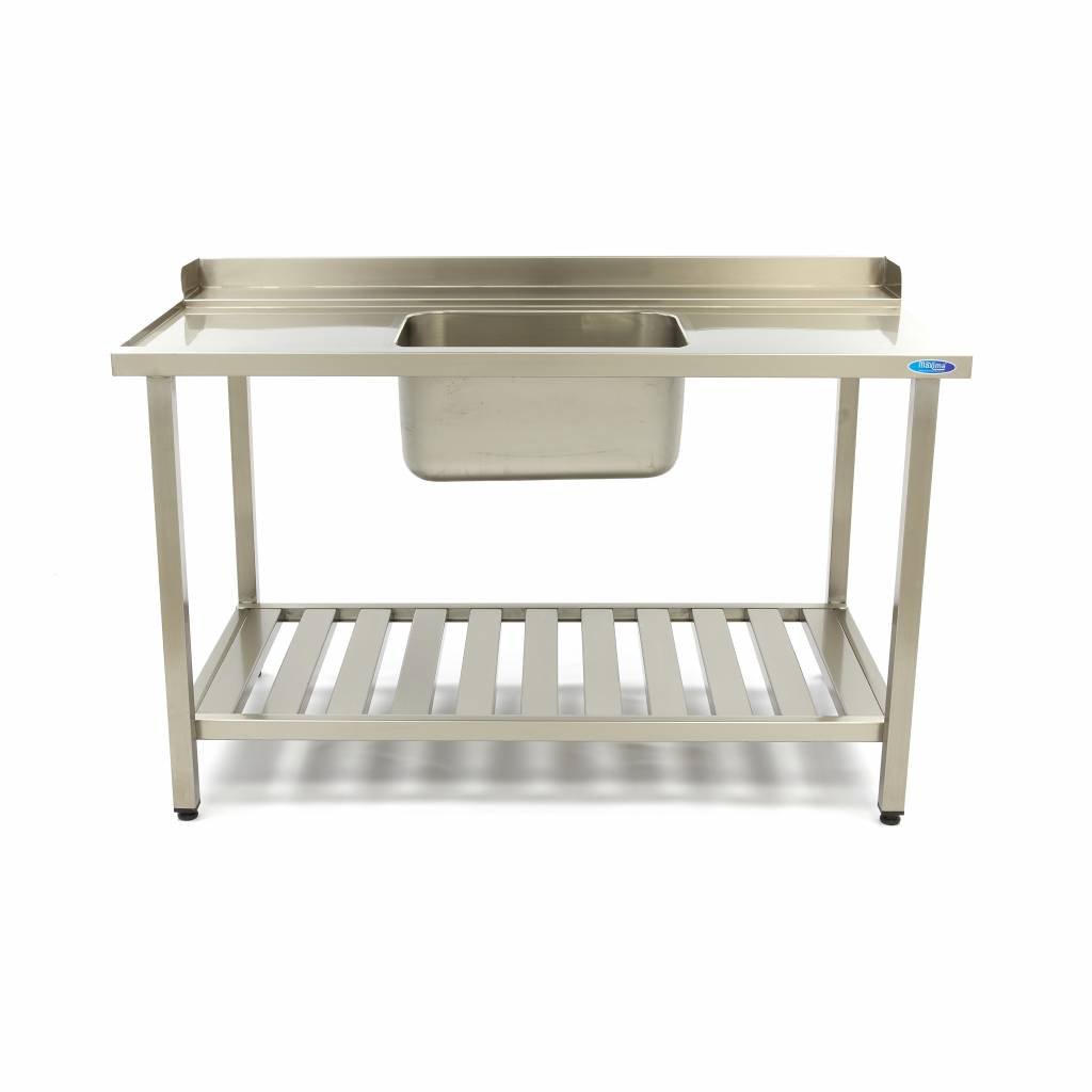 Dishwasher Table - 140 x 75cm - Left - with Sink and Backsplash - incl Storage Shelf - Image 2