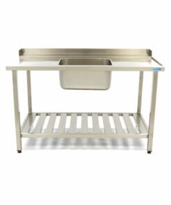 Alternative view of Dishwasher Table - 160 x 75cm - Right - with Sink and Backsplash - incl Storage Shelf