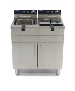 Alternative view of Deep Fryer - 2 x 16L - 2 Baskets - with Drain Tap and Stand - 400V
