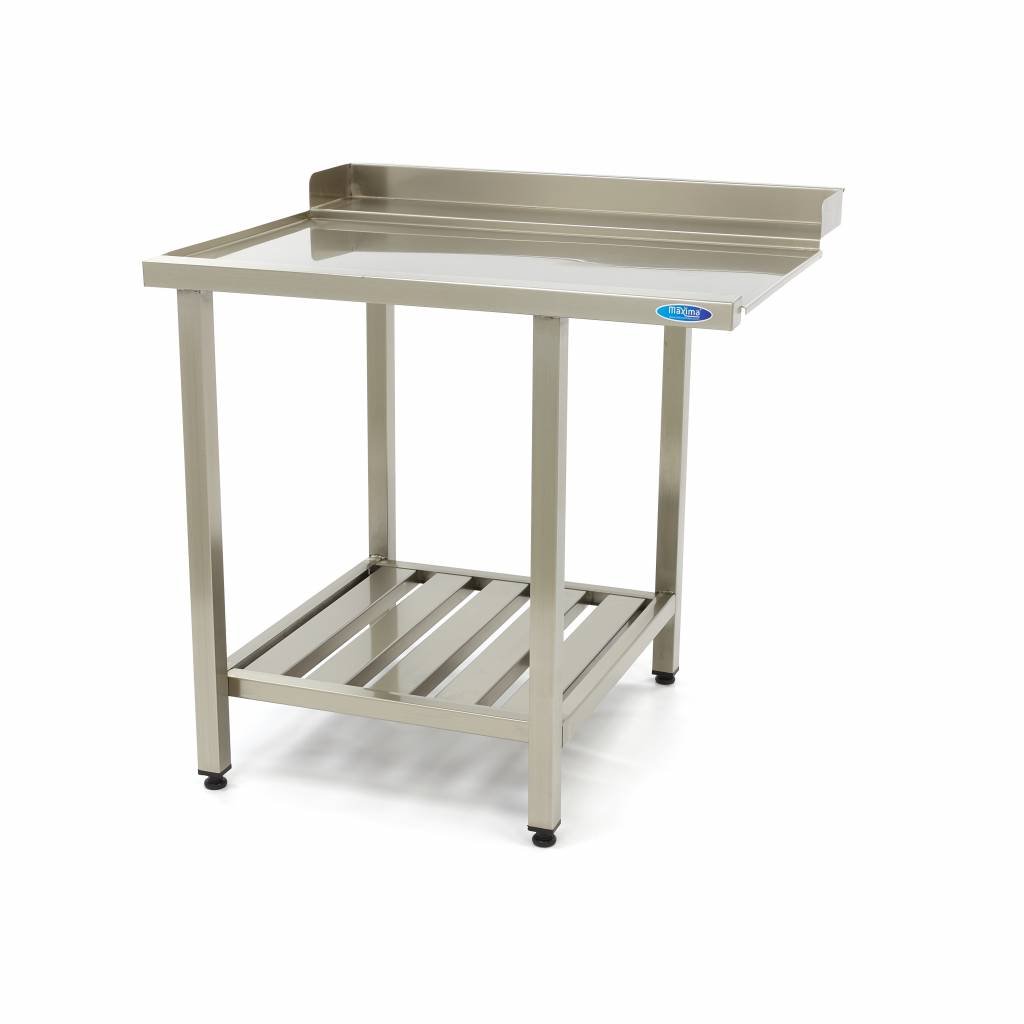 Dishwasher Table - 70 x 75cm - Left - with Backsplash and Storage Shelf