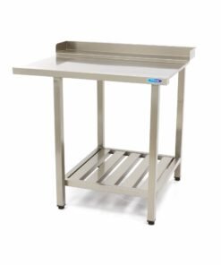 Dishwasher Table - 90 x 75cm - Right - with Backsplash and Storage Shelf