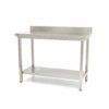 Stainless Steel Table - 80 x 60cm - Adjustable Height - with Backsplash and Storage Shelf