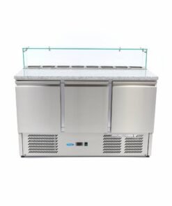 Alternative view of Pizza Prep Fridge - 137cm - 3 Doors - Fits 8 x 1/6 GN - incl Glass Cover