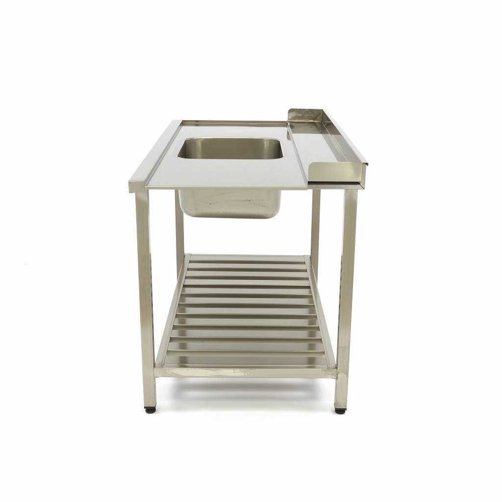 Dishwasher Table - 140 x 75cm - Left - with Sink and Backsplash - incl Storage Shelf - Image 3