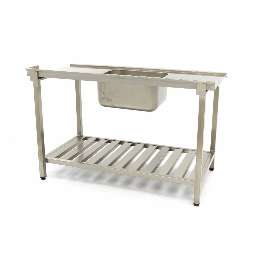 Dishwasher Table - 140 x 75cm - Left - with Sink and Backsplash - incl Storage Shelf - Image 4