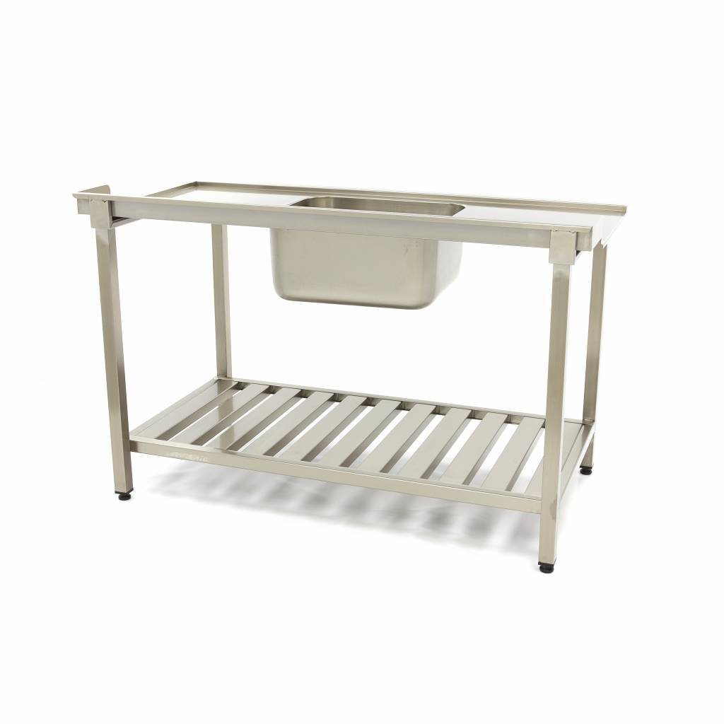Dishwasher Table - 160 x 75cm - Right - with Sink and Backsplash - incl Storage Shelf - Image 4