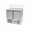 Pizza Prep Fridge - 90cm - 2 Doors - Fits 5 x 1/6 GN - incl Glass Cover