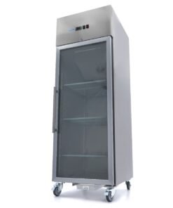 Fridge - 700L - 3 Adjustable Shelves (2/1GN) - Stainless Steel - with Glass Door