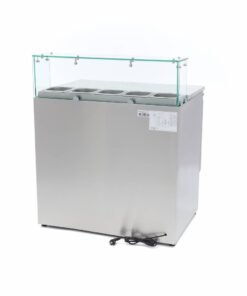 Pizza Prep Fridge - 90cm - 2 Doors - Fits 5 x 1/6 GN - incl Glass Cover - Image 4